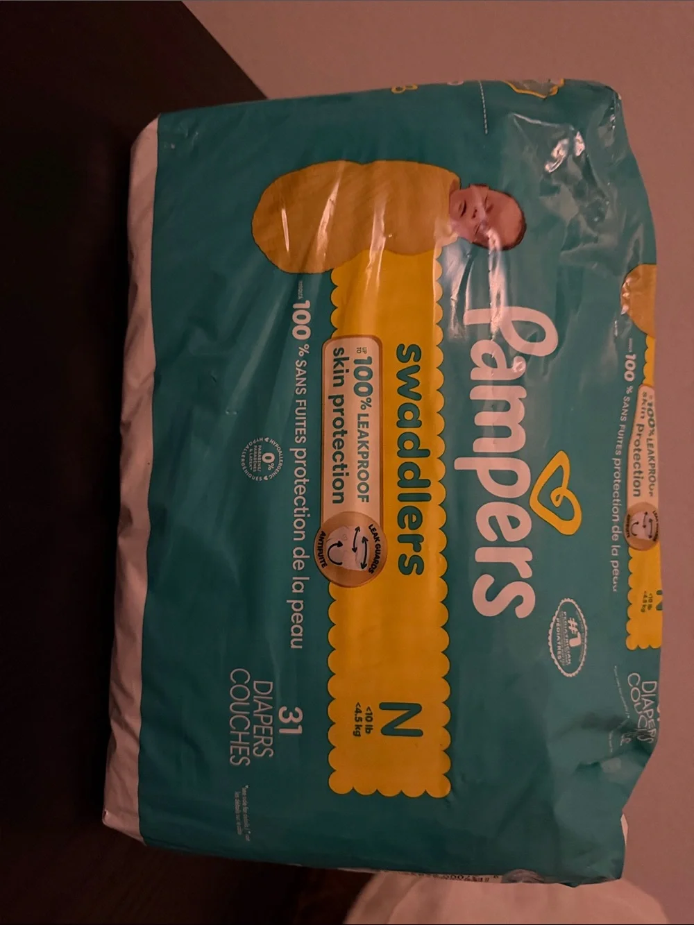 Pampers Swaddlers Diaper Covers - Teal & Yellow (Newborn)
